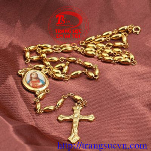 Thiết kế tràng hạt vàng 14k,18k,24k có giấy kiểm định kèm theo Chuỗi mân côi bằng vàng đặt hàng theo yêu cầu.