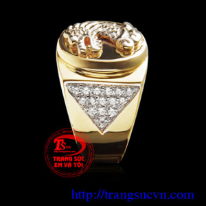 Nhẫn chạm đầu rồng vàng 14K có giấy kiểm định kèm theo sản phẩm Nhẫn chạm đầu rồng vàng 14K và giấy kiểm định đá quý, nhẫn nam thiết kế theo yêu cầu bán toàn quốc giao hàng tận nơi.