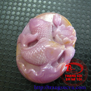 Cá chép và hoa sen Sapphire