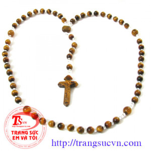  Tràng hạt mân côi đá mắt hổ thiên nhiên 100 %