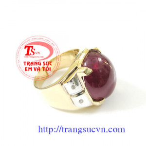 Ruby nhẫn vàng tây