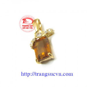 Mặt dây chuyền vàng Citrine