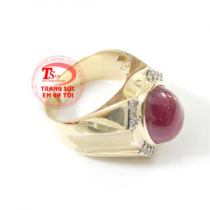 Nhẫn nam mặt đá tròn