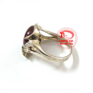Nhẫn bạc nam ruby