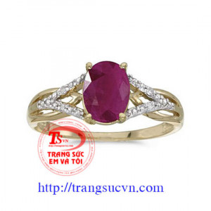 Nhẫn nữ vàng gắn đá quý ruby thiên nhiên dành cho phái đẹp