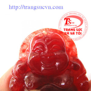 Phật di lặc ngọc cẩm thạch đỏ