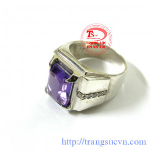 Nhẫn nam thạch anh tím