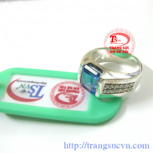 Nhẫn nam bac topaz