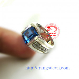 Nhẫn nam bac topaz