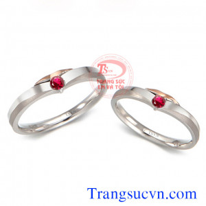 Nhẫn ruby vàng trắng