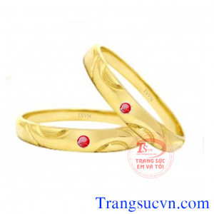 Cặp nhẫn ruby cưới
