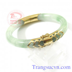 Vòng ngọc bọc 2 đốt vàng