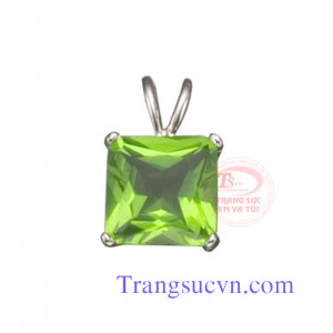 Thích hợp làm quà tặng cho người thân và bạn bè, Đá peridot vuông mặt vàng trắng