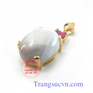 Mặt dây đá sapphire trắng