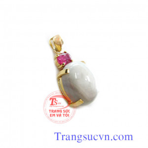 Mặt dây đá sapphire trắng