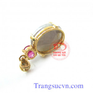 Mặt dây đá sapphire trắng