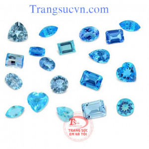 Nhẫn nữ vàng trắng đá topaz thiên nhiên có giấy kiểm định đá quý và giấy kiểm định vàng kèm theo sản phẩm