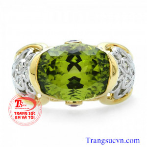 Nhẫn nam đúc gắn peridot
