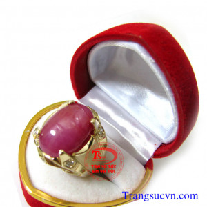 Nhẫn nam đá ruby thiên nhiên