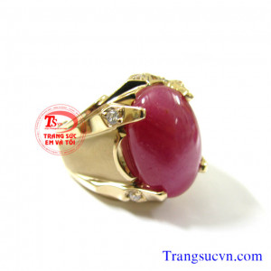 Nhẫn nam đá ruby thiên nhiên