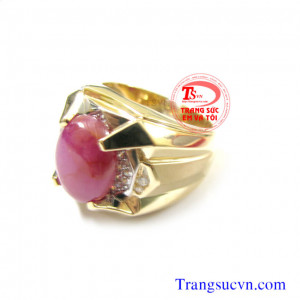 Nhẫn nam vàng ruby sao việt nam,nhan nam vang ruby sao viet nam