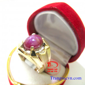 Nhẫn nam vàng ruby sao việt nam,nhan nam vang ruby sao viet nam