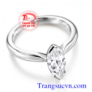 Nhẫn nữ Topaz trắng