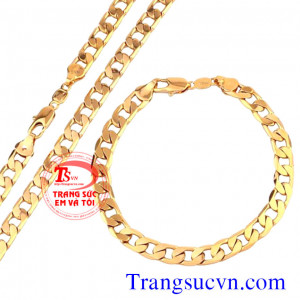Bộ Dây chuyền vàng và lắc tay vàng