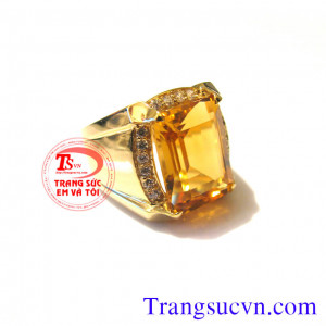 Nhẫn nam thạch anh vàng