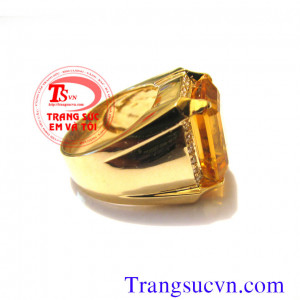Nhẫn nam thạch anh vàng