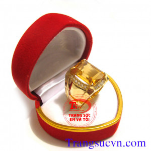 Nhẫn nam thạch anh vàng