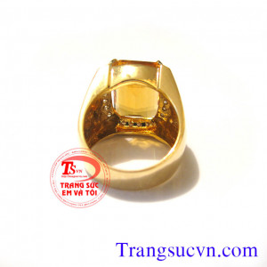Nhẫn nam thạch anh vàng