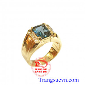  Nhẫn nam topaz xanh vàng 14k Nhẫn nam vàng tây 14k gắn đá topaz  Thông tin nhẫn nam Loại: Nhẫn nam Loại vàng: Vàng tây 14k (58,5% Au)  Loại đá quý: Topaz thiên nhiên Hình dạng đá: Chữ nhật/Facet Màu sắc đá:  Xanh lam Độ tinh khiết đá: Trong suốt chất lượ