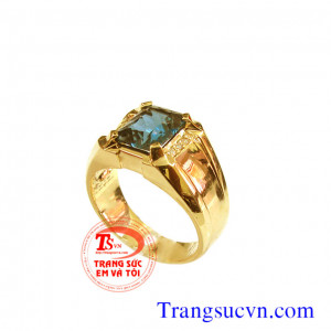  Nhẫn nam topaz xanh vàng 14k Nhẫn nam vàng tây 14k gắn đá topaz  Thông tin nhẫn nam Loại: Nhẫn nam Loại vàng: Vàng tây 14k (58,5% Au)  Loại đá quý: Topaz thiên nhiên Hình dạng đá: Chữ nhật/Facet Màu sắc đá:  Xanh lam Độ tinh khiết đá: Trong suốt chất lượ