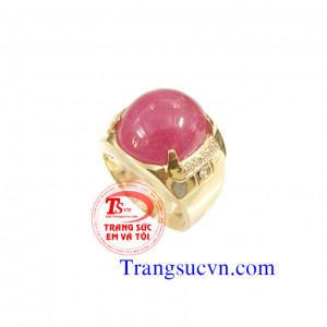 Nhẫn ruby nam vàng tây 14k