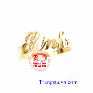 Nhẫn chữ vàng tây,nhan chu vang tay đặt Nhẫn chữ vàng tây giá tốt Nhẫn chữ vàng tây có giấy kiểm định Nhẫn chữ vàng tây