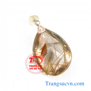 Mặt thạch anh tóc to  Mặt thạch anh tóc thiên nhiên được chế tác trên chất liệu:  - Đá Thạch anh tóc thiên nhiên 100%  - Móc được làm bằng bạc ta  - Bán toàn quốc  - Thanh toán an toàn  - Giao hàng tận nơi và thanh toán khi nhận hàng.
