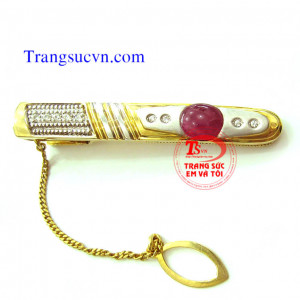 Bán Kẹp Caravat vàng tây gắn ruby thiên nhiên,Kep caravat vang tay gan ruby thien nhien có giấy kiểm định vàng và đá quý Kẹp Caravat vàng tây gắn ruby thiên nhiên,Kẹp Caravat vàng tây gắn ruby thiên nhiên,