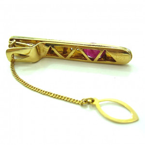 Bán Kẹp Caravat vàng tây gắn ruby thiên nhiên,Kep caravat vang tay gan ruby thien nhien có giấy kiểm định vàng và đá quý Kẹp Caravat vàng tây gắn ruby thiên nhiên,Kẹp Caravat vàng tây gắn ruby thiên nhiên,