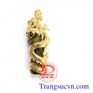 Mặt dây Rồng cuộn nam vàng