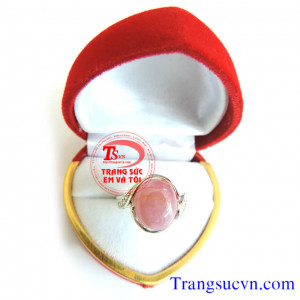 Nhẫn bạc ruby thiên nhiên lục yên