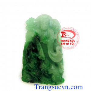 Phật Quan âm rồng quấn ngọc Jadeite  Đặc điểm khoáng vật:  Công thức : NaAl(Si2O6)  - Tên khoáng vật: Jadeite (ngọc cẩm thạch) - Độ cứng Mohs: 6,5 ~7/10 - Chiết suất: 1.666~1.680 - Tỉ trọng: 3.34  ( Giấy chứng chỉ đá quý) Các công ty kiểm định đá quý hà n