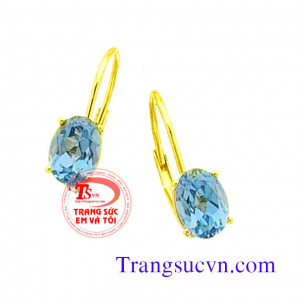 Hoa tai vàng Topaz xanh Hoa tai topaz vàng trắng Hoa tai đá topaz , Hoa tai vàng trắng Và gắn đá topaz thiên nhiên với màu xanh đầy ý nghĩa:  Hoa tai vàng trắng Topaz nhưng hiện nay trên thị trường đa số topaz có màu xanh do xử lý bằng phóng xạ phát triển