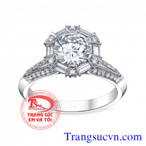 Nhẫn kim cương nữ hoàng,nhan kim cuong nu hoang, kim cuong thien nhien,vo nhan kim,vang 18k,ý