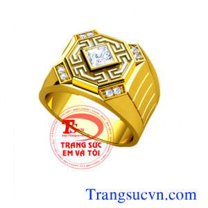 Nhẫn nam vàng tây và đặt Nhẫn nam vàng tây thiết kế nhẫn nam vàng tây trên máy 3D
