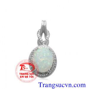 Mặt opal quý vàng trắng