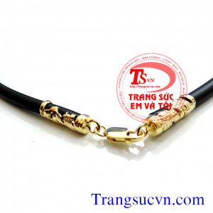 Dây cao su bọc vàng tây 10k (41,6%Au) sản phẩm phù hợp đeo mặt dây của nam mạnh mẽ và phù hợp