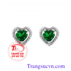 Hoa tai Emerald thiên nhiên vàng tây