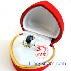 Nhẫn nữ bạc đá sapphire