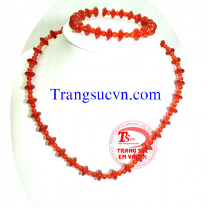 Bộ trang sức đá mã não đỏ